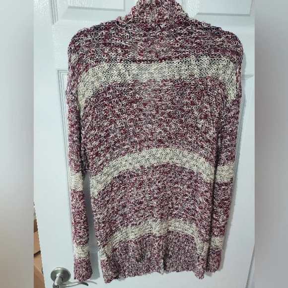 NWOT Lane Bryant Maroon Classic Long-Sleeve Button-Front Cardigan Marl Stripe 1X - Picture 11 of 12